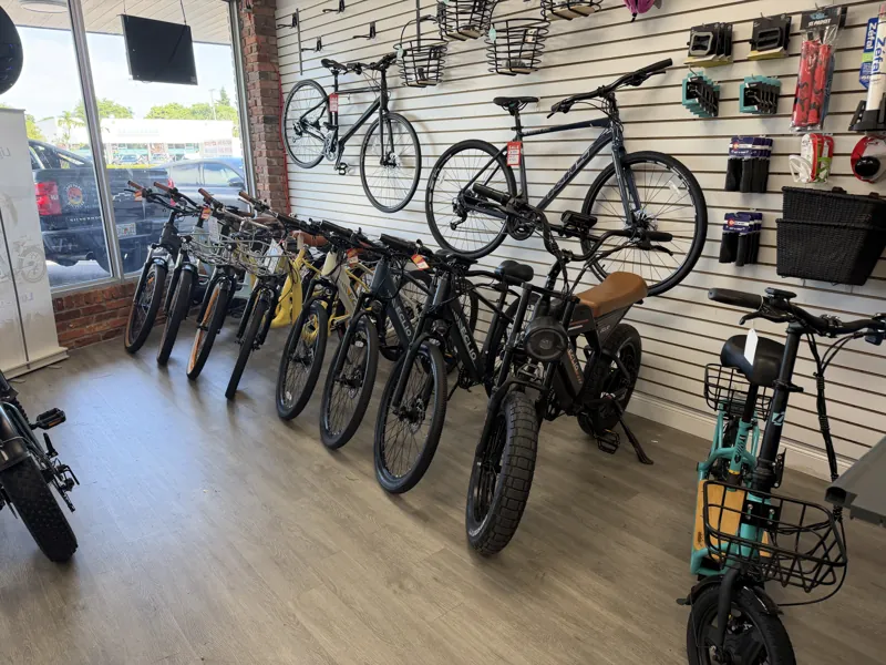 Jasion e-bikes in the shop at Lake Park Bicycles