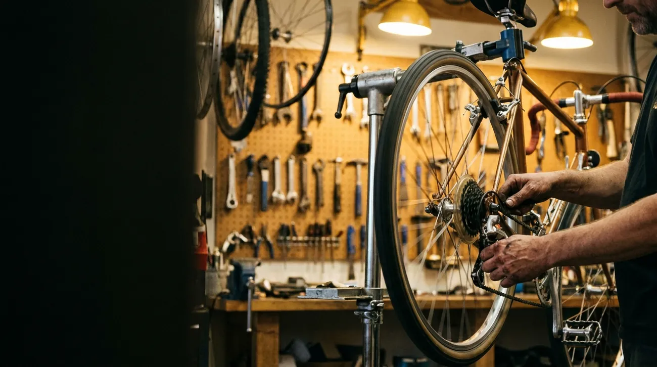 A bike on the repair stand